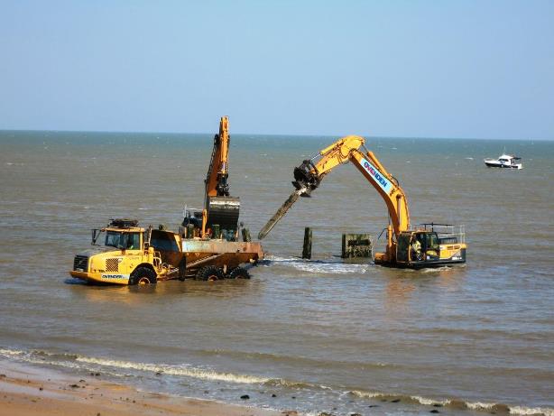 Removing old groynes