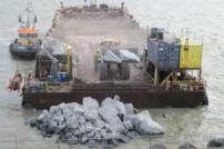 Delivery of coast protection rocks