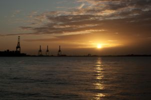 Looking over to Felixstowe by Mark Treacey